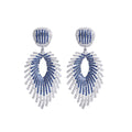 Heavy-Craft Blue & White Gradient Drop Earrings