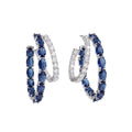 Luxury Blue Zircon Crystal Double Hoop Earrings