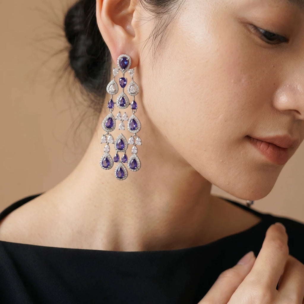 Teardrop Cascade Vintage Long Tassel Earring