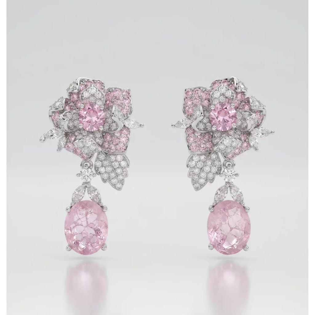 Vintage Floral Earrings with Teardrop Design
