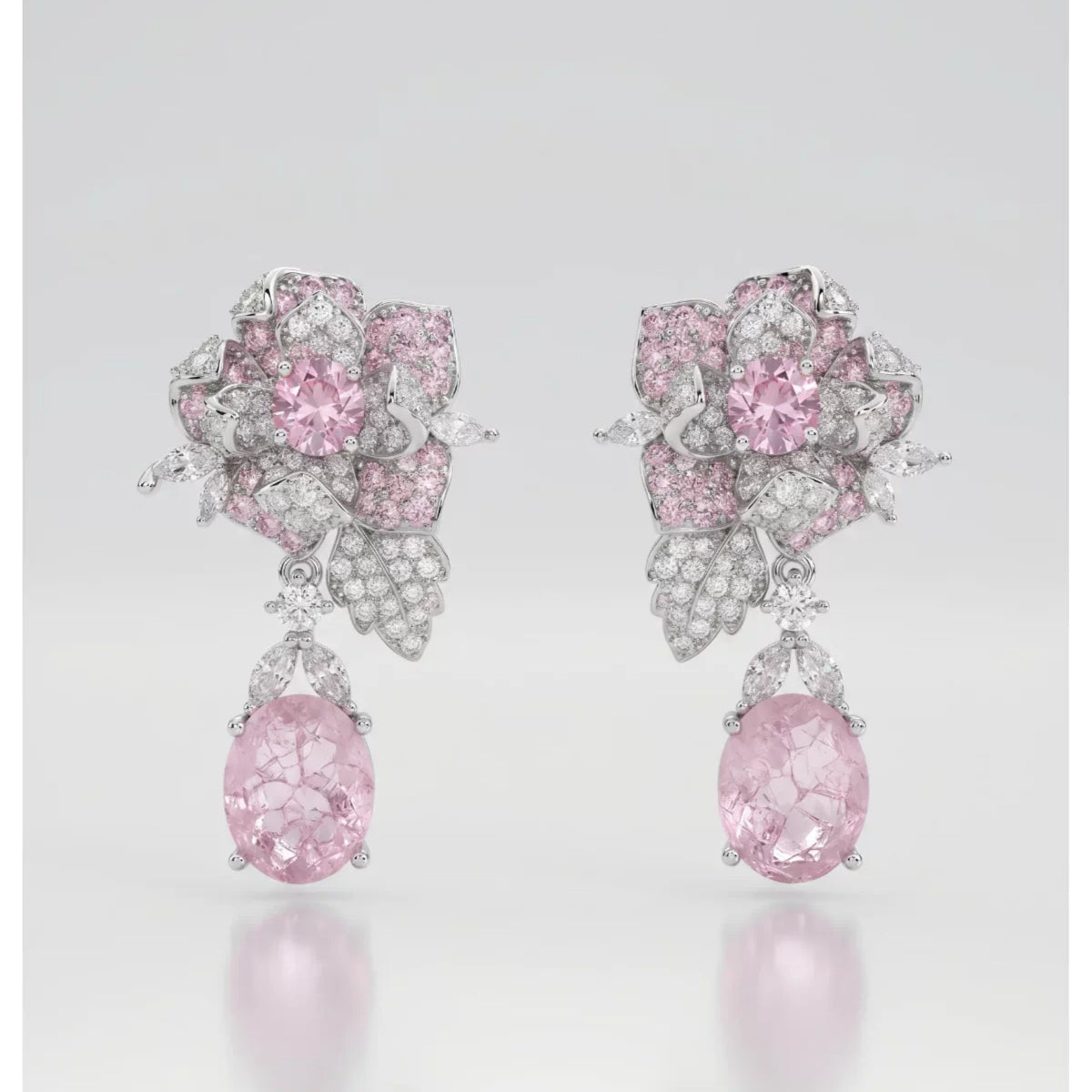 Vintage Floral Earrings with Teardrop Design