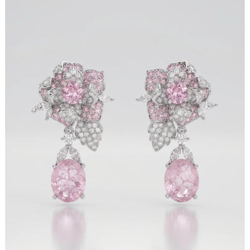 Vintage Floral Earrings with Teardrop Design