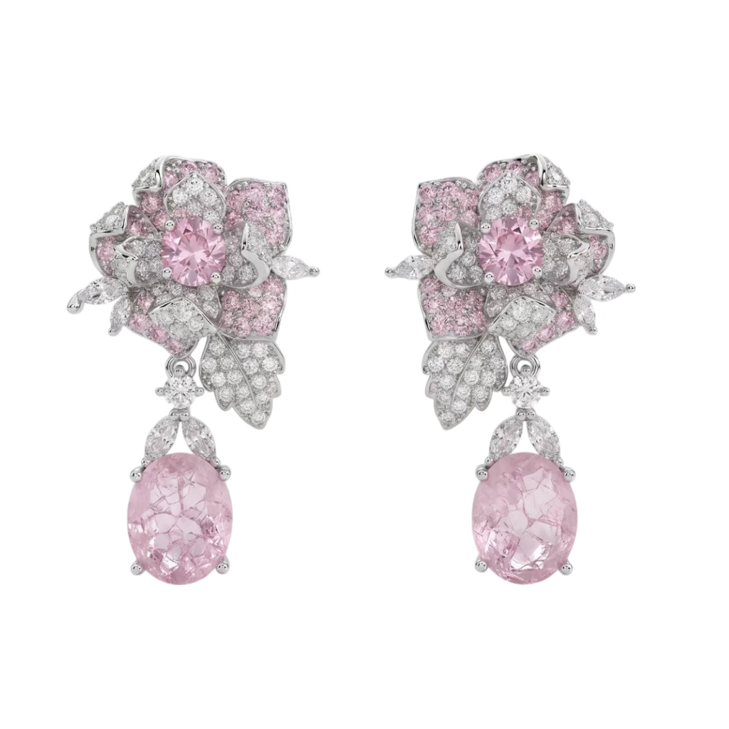 Vintage Floral Earrings with Teardrop Design