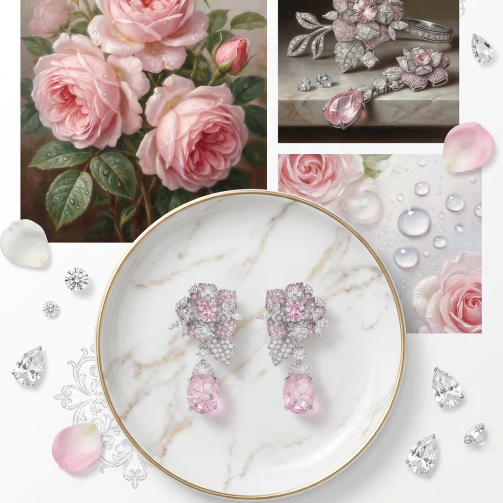Vintage Floral Earrings with Teardrop Design