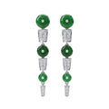 Vintage Geometric Jade Green Tassel Earrings