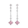 Ethereal Pink Crystal Long Drop Earrings