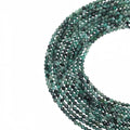 AAA+ natural emerald micro faceted beads in 2mm, 3mm, 4mm. Deep green stone spacer beads for delicate bracelets and DIY jewelry making