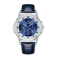 Men's astronaut watch with blue celestial starry dial and crystal bezel