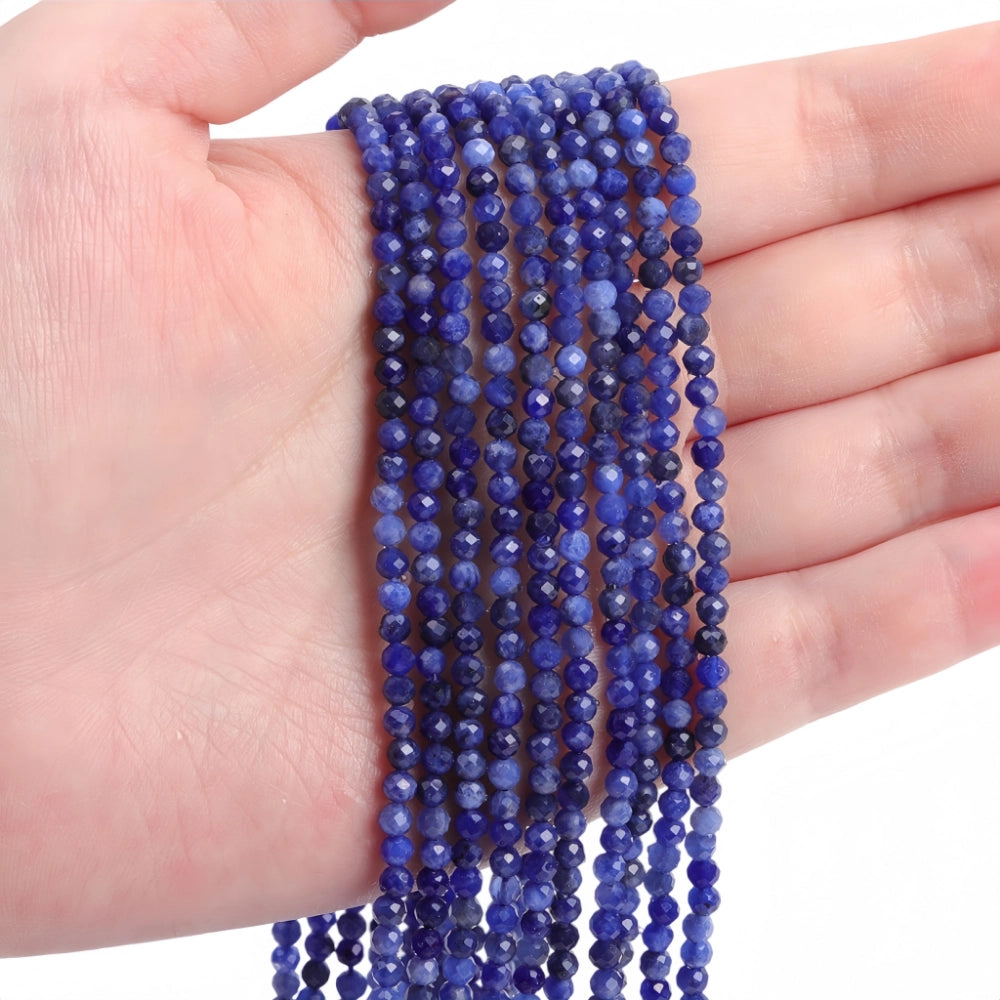 Natural blue aventurine micro faceted beads in 2mm 3mm 4mm, Ideal small spacer beads for delicate bracelets, layered necklaces, and DIY jewelry making