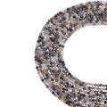 Genuine natural black rutilated quartz micro faceted beads. Sparkling black and clear spacer beads in 2mm 3mm 4mm for minimalist layered necklaces and boutique jewelry