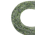 Natural Canadian jade micro faceted beads in 2mm, 3mm, 4mm. Green stone spacer beads for delicate bracelets and DIY jewelry making