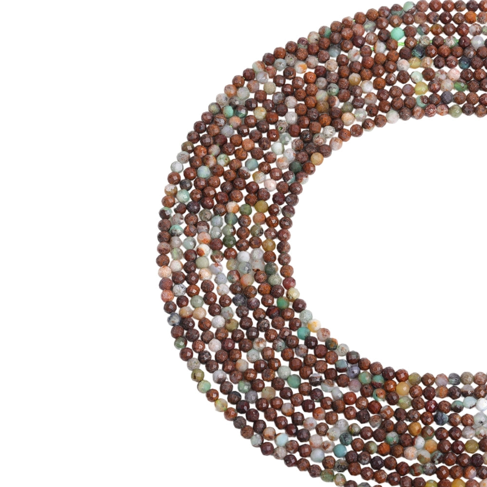 Natural chrysoprase micro faceted beads in 2mm, 3mm, 4mm. Also known as Australian jade, green stone spacer beads for delicate bracelets and DIY jewelry making