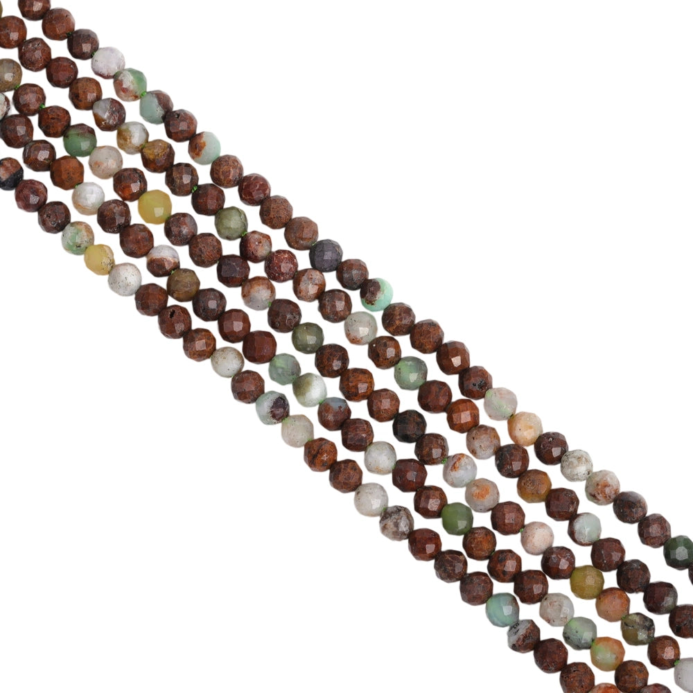 Natural chrysoprase micro faceted beads in 2mm, 3mm, 4mm. Also known as Australian jade, green stone spacer beads for delicate bracelets and DIY jewelry making