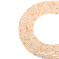 Natural citrine micro faceted beads in 2mm, 3mm, 4mm. Pale yellow stone spacer beads for delicate bracelets and DIY jewelry making