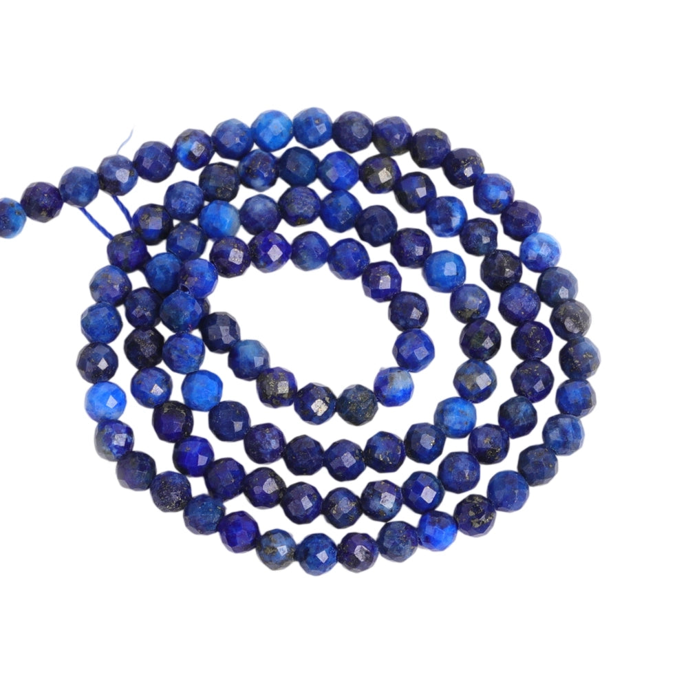 Natural deep sodalite micro faceted beads in 2mm, 3mm, 4mm. Deep blue stone spacer beads for delicate bracelets and DIY jewelry making