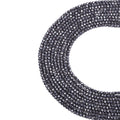 Natural hematite micro faceted beads in 2mm, 3mm, 4mm. Gunmetal gray metallic stone spacer beads for delicate bracelets and DIY jewelry making