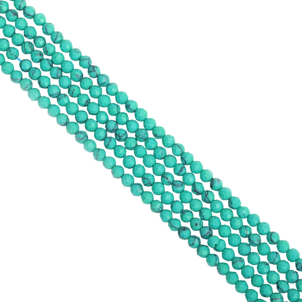 Natural mint green turquoise micro faceted beads in 2mm, 3mm, 4mm. Mint green stone spacer beads for delicate bracelets and DIY jewelry making