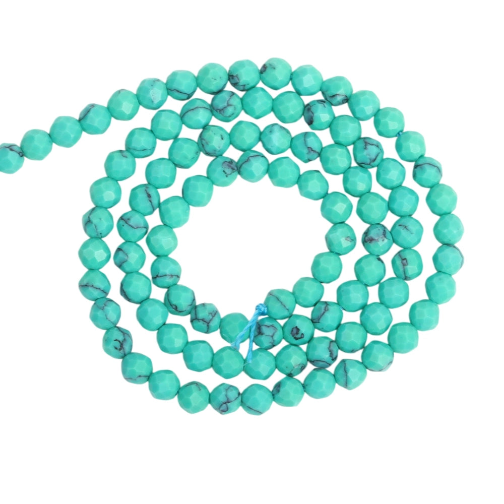 Natural mint green turquoise micro faceted beads in 2mm, 3mm, 4mm. Mint green stone spacer beads for delicate bracelets and DIY jewelry making