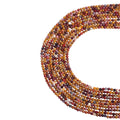 Natural mookaite micro faceted beads in 2mm, 3mm, 4mm. Warm earth tone stone spacer beads for delicate bracelets and DIY jewelry making