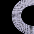 Natural moonstone micro faceted beads in 2mm, 3mm, 4mm. Translucent white stone spacer beads for delicate bracelets and DIY jewelry making