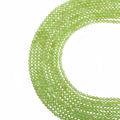 Natural peridot micro faceted beads in 2mm, 3mm, 4mm. Bright green stone spacer beads for delicate bracelets and DIY jewelry making