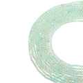Natural prehnite micro faceted beads in 2mm, 3mm, 4mm. Mint green stone spacer beads for delicate bracelets and DIY jewelry making