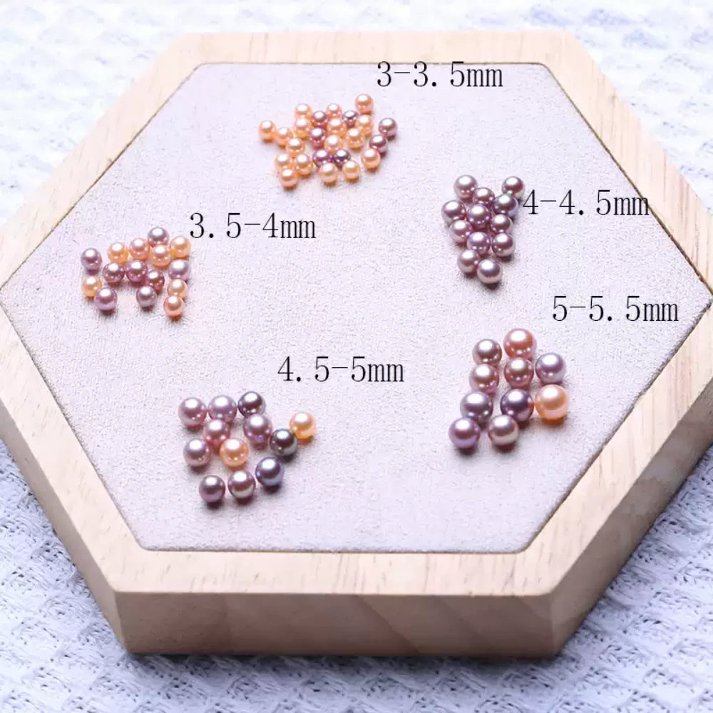 Natural purple freshwater baby pearls, 3mm to 5.5mm near-round loose beads for DIY jewelry making