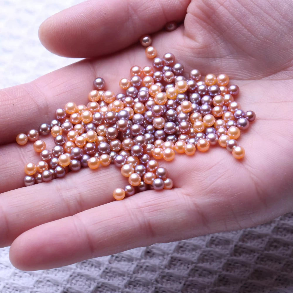 Natural purple freshwater baby pearls, 3mm to 5.5mm near-round loose beads for DIY jewelry making