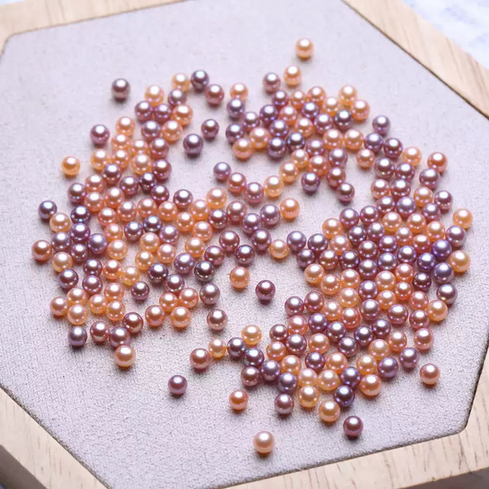 Natural purple freshwater baby pearls, 3mm to 5.5mm near-round loose beads for DIY jewelry making