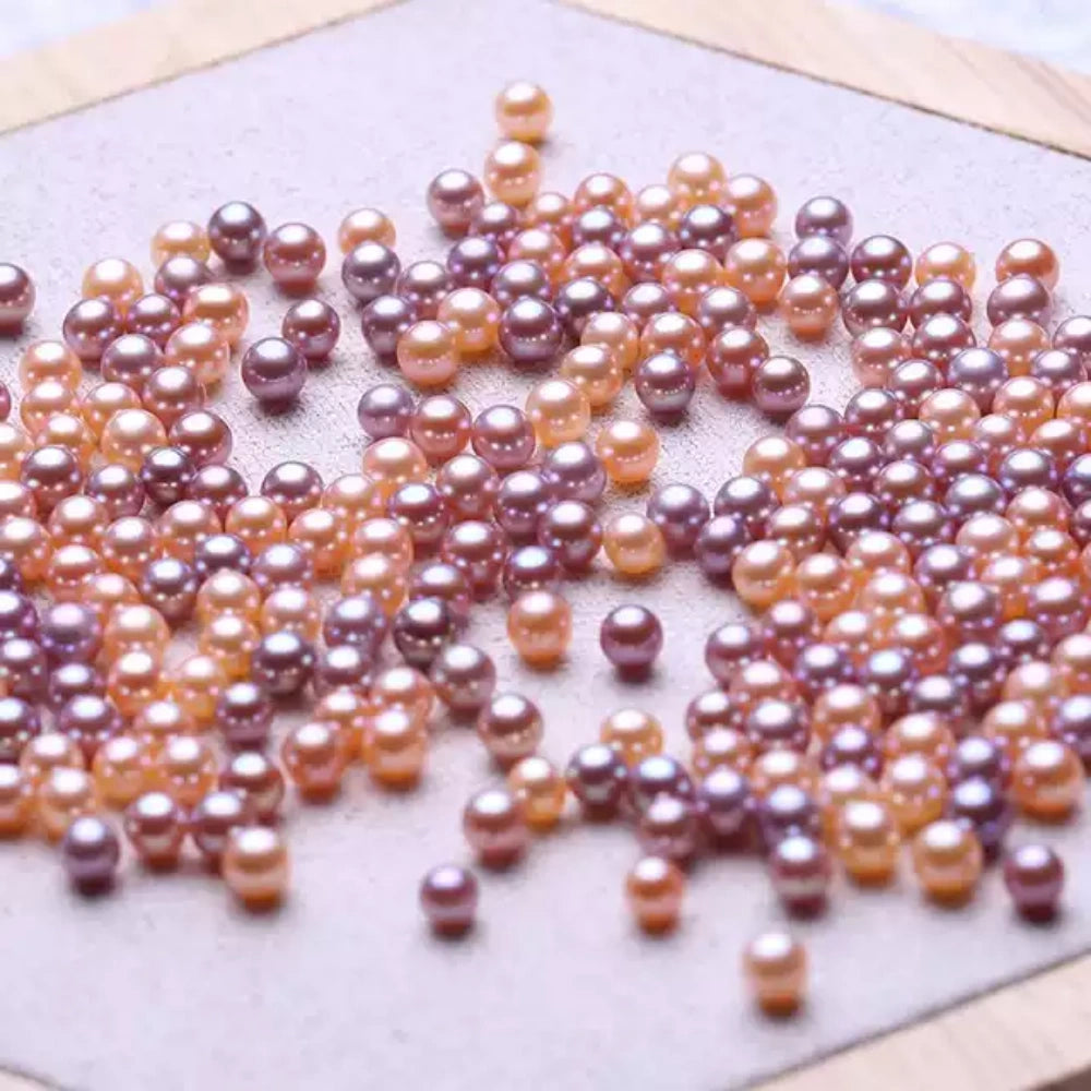 Natural purple freshwater baby pearls, 3mm to 5.5mm near-round loose beads for DIY jewelry making