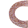 Natural siderite micro faceted beads in 2mm, 3mm, 4mm. Multi-color stone spacer beads for delicate bracelets and DIY jewelry making