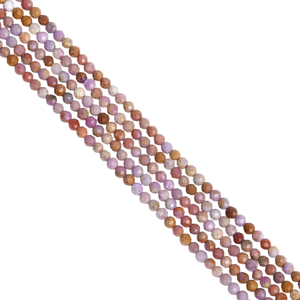 Natural siderite micro faceted beads in 2mm, 3mm, 4mm. Multi-color stone spacer beads for delicate bracelets and DIY jewelry making