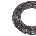 Natural silver obsidian micro faceted beads in 2mm, 3mm, 4mm. Silver sheen stone spacer beads for delicate bracelets and DIY jewelry making