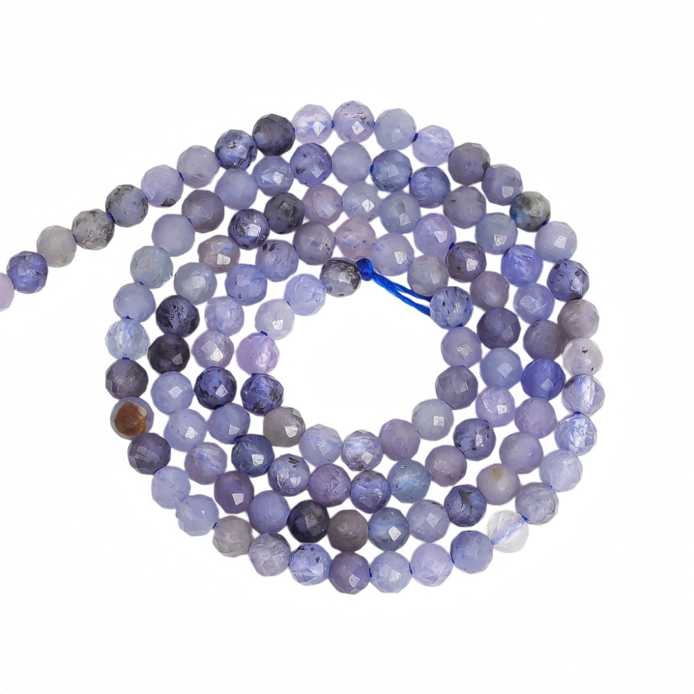 Natural tanzanite micro faceted beads in 2mm, 3mm, 4mm. Lavender blue stone spacer beads for delicate bracelets and DIY jewelry making