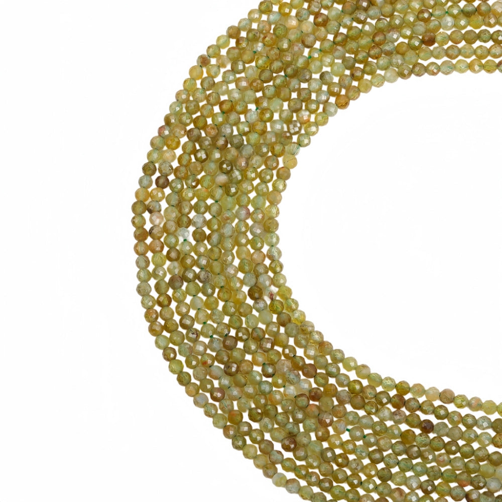 Natural tsavorite garnet micro faceted beads in 2mm, 3mm, 4mm. Green stone spacer beads for delicate bracelets and DIY jewelry making