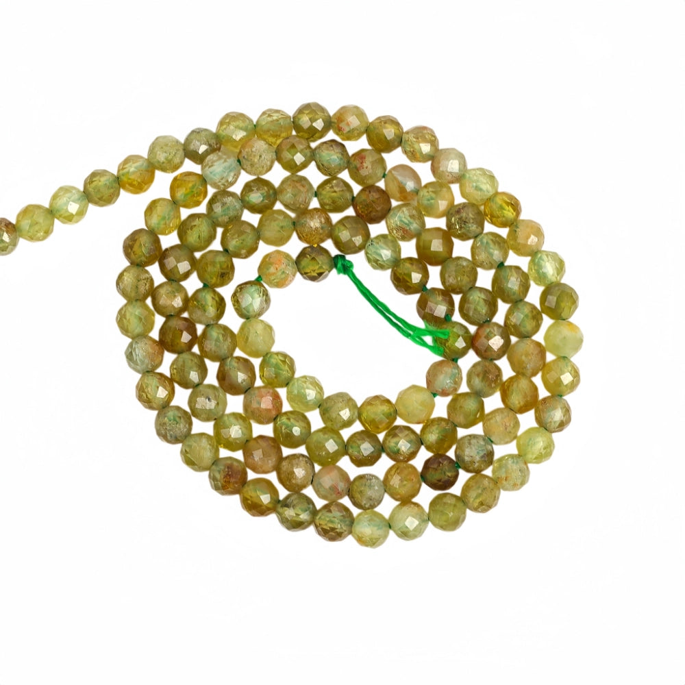Natural tsavorite garnet micro faceted beads in 2mm, 3mm, 4mm. Green stone spacer beads for delicate bracelets and DIY jewelry making