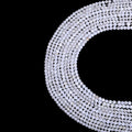 Natural white shell micro faceted beads in 2mm, 3mm, 4mm. Milky white stone spacer beads for delicate bracelets and DIY jewelry making